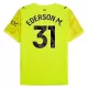 Manchester City Ederson Moraes M. 31 Målvakt Tröja 2025/26 Gul Manchester City Ederson Moraes M. 31 Målvakt Tröja 2025/26 Gul