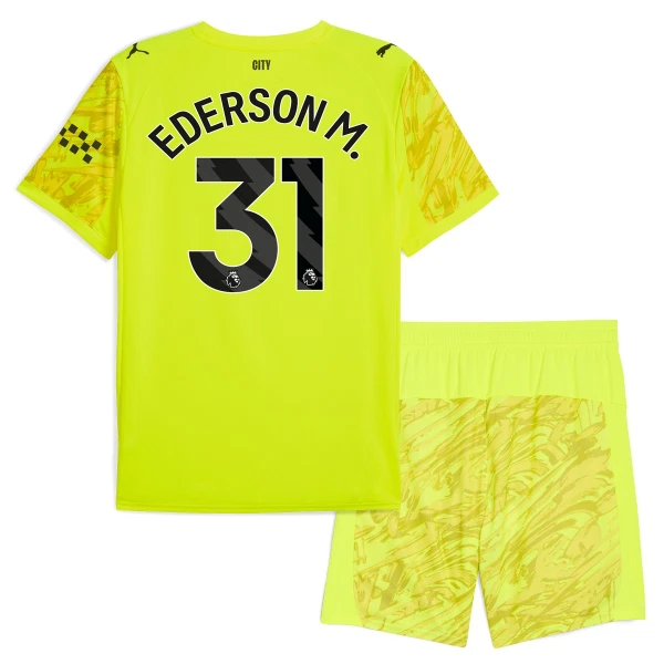 Manchester City Ederson Moraes M. 31 Målvakt Tröja Barn 2025/26 Gul Manchester City Ederson Moraes M. 31 Målvakt Tröja Barn 2025/26 Gul