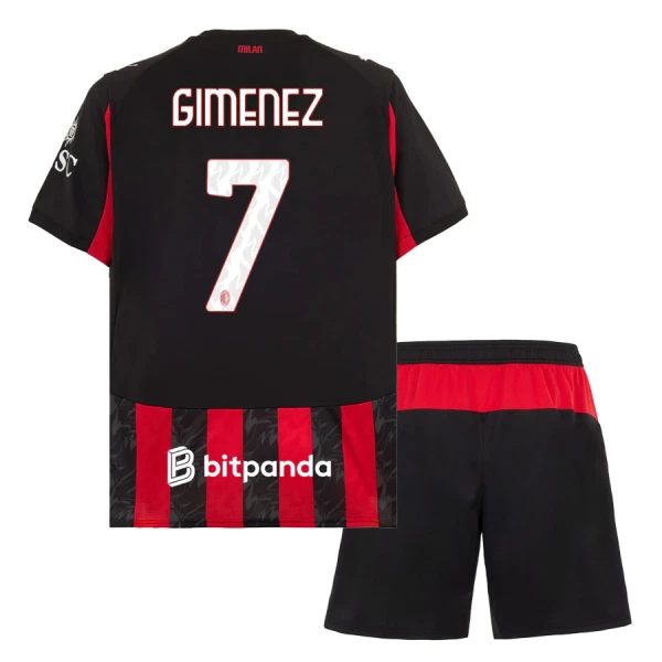 AC Milan Santiago Gimenez 7 Hemmatröja Barn 2025/26 AC Milan Santiago Gimenez 7 Hemmatröja Barn 2025/26