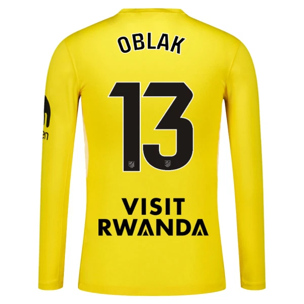 Atlético Madrid Jan Oblak 13 Målvakt Tröja 2025/26 Långärmad Gul