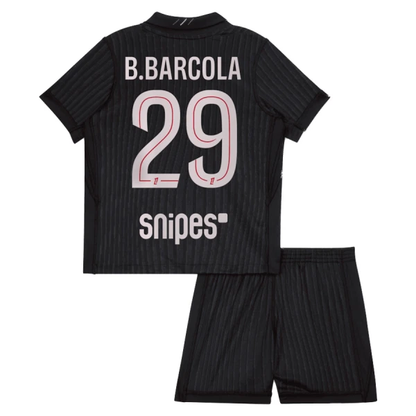 Paris Saint-Germain B. Barcola 29 Fjärdetröja Barn Jordan 2025/26