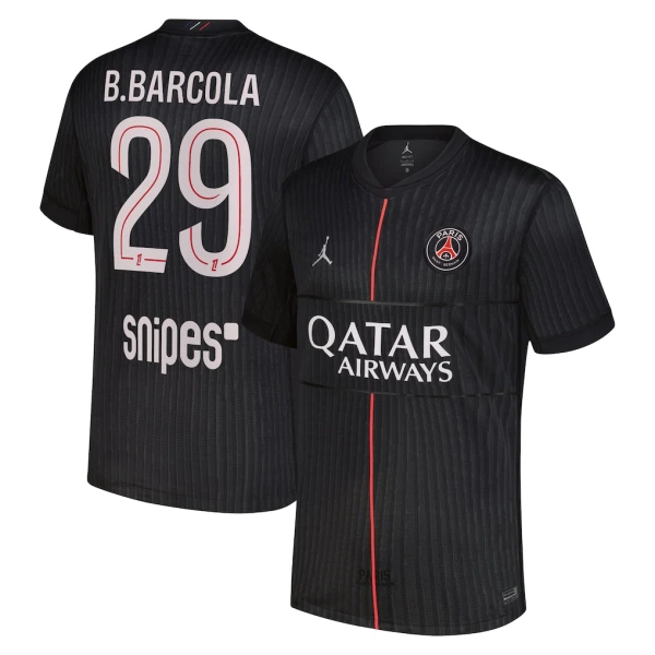 Paris Saint-Germain B. Barcola 29 Fjärdetröja Jordan 2025/26