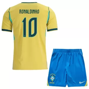 Brasilien Ronaldinho 10 Hemmatröja Barn VM 2026 Brasilien Ronaldinho 10 Hemmatröja Barn VM 2026