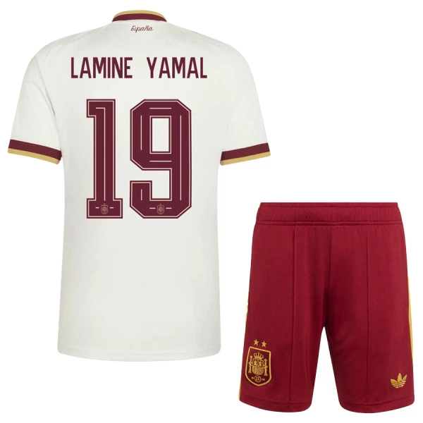 Spanien 2 Stars Lamine Yamal 19 Bortatröja Barn VM 2026 Spanien 2 Stars Lamine Yamal 19 Bortatröja Barn VM 2026