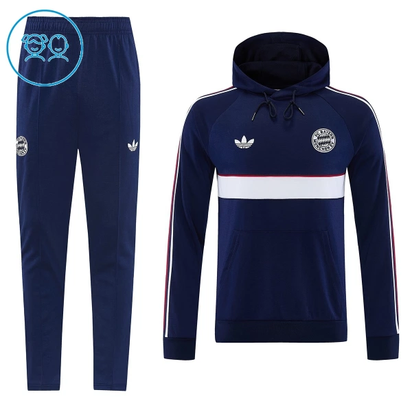 Bayern München Träningströja med huvtröja Barn 2026/27 Navy Bayern München Träningströja med huvtröja Barn 2026/27 Navy