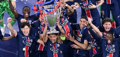 Paris Saint-Germains namn är ingraverat på Champions League-trofén